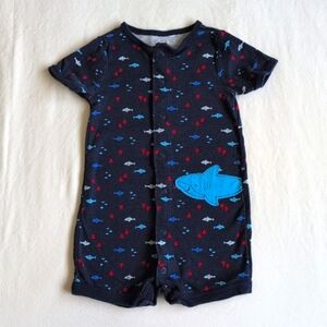 child of mine shark cotton snap summer romper pajamas playsuit 12 months baby